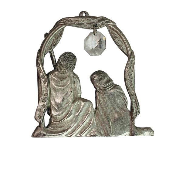 Spoontiques Pewter Nativity Ornament Crystal 3" #2376 Suncatcher - Picture 4 of 5